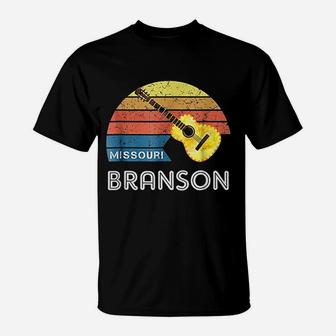 Retro Branson Souvenir With A Vintage Style Guitar T-Shirt - Seseable