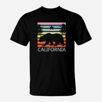 Retro California Bear Vintage Beach Cali Pride T-Shirt - Seseable