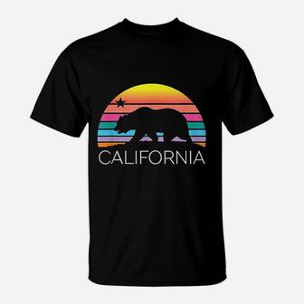 Retro California Surf Vintage Beach Cali 80s Venice Palm Sun T-Shirt - Seseable