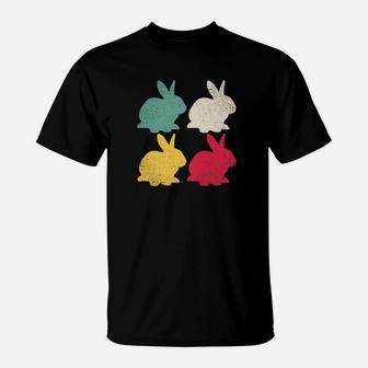 Retro Easter Bunny Rabbit Vintage Men Dad Kids Women T-Shirt - Seseable