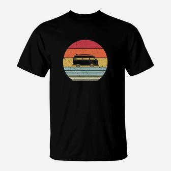 Retro Sonnenuntergang Van T-Shirt, Unisex 70er Jahre Look Tee - Seseable