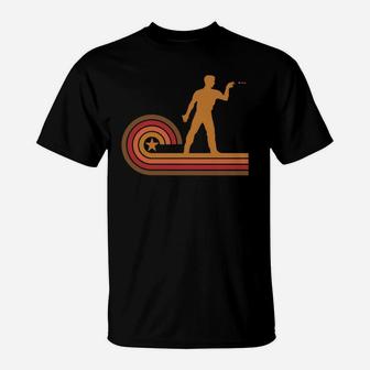 Retro Style Darts Player Silhouette Darts T-Shirt - Seseable