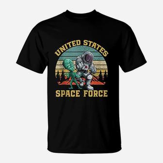 Retro Us Space Force Graphic Vintage Sunset Gift T-Shirt - Seseable