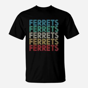 Retro Vintage Ferret T-Shirt - Seseable