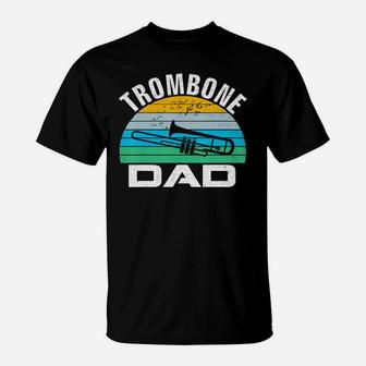 Retro Vintage Trombone Dad Funny Music Father's Day Gift T-shirt T-Shirt - Seseable