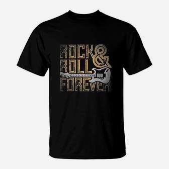 Rock And Roll Forever Music Retro Vintage Guitar T-Shirt - Seseable