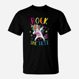 Rock The Test Funny Back School Teacher T-Shirt - Seseable