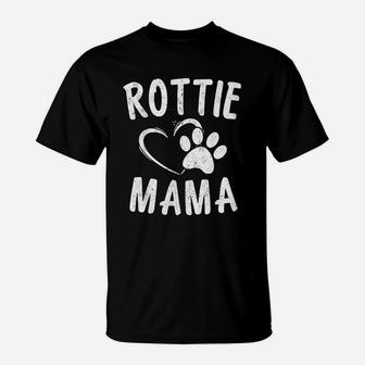 Rottie Mama Gift Dog Lover Apparel Pet Owner Rottweiler Mom T-Shirt - Seseable