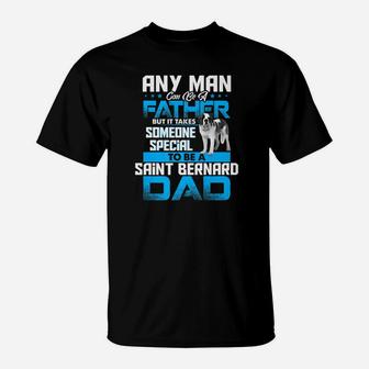 Saint Bernard Dad Dog Lovers Fathers Day Gif T-Shirt - Seseable