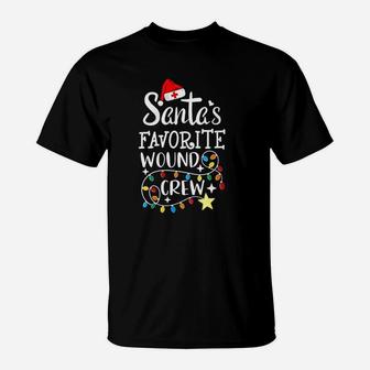 Santa Favorite Wound Crew Christmas Wound Care Nurse Crew T-Shirt - Seseable