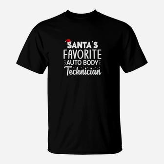 Santa's Favorite Auto Body Technician Christmas Automotive T-Shirt - Seseable
