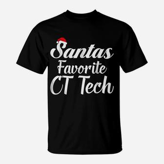 Santas Favorite Ct Tech Santa Hat Christmas T-Shirt - Seseable
