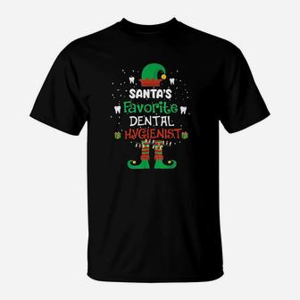 Santas Favorite Dental Hygienist Elf Christmas Light T-Shirt - Seseable