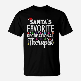 Santa's Favorite Recreational Therapist Christmas Rt Therapy T-Shirt - Seseable