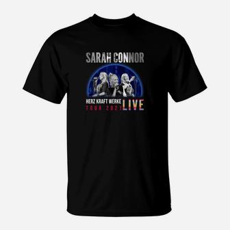 Sarah Connor Herz Kraft Werke Tour 2022 Schwarzes T-Shirt - Seseable