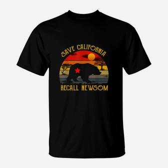 Save California Recall Newsom Vintage Sunset T-Shirt - Seseable