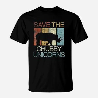 Save The Chubby Unicorns Retro Vintage Colors T-Shirt | Seseable UK