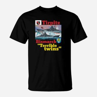 Schlachtschiff Tirpitz & Bismarck T-Shirt - Terrible Twins Motiv - Seseable