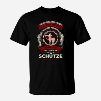 Schütze T-Shirt mit Wappen & Spruch, Sternzeichen Design - Seseable