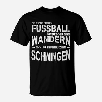 Schwarz-Weiß Wortspiel T-Shirt: Deutsche, Österreichische, Schweizer Motive - Seseable