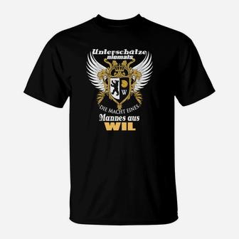 Schwarzes Adler T-Shirt - Macht eines Mannes aus Wil - Seseable
