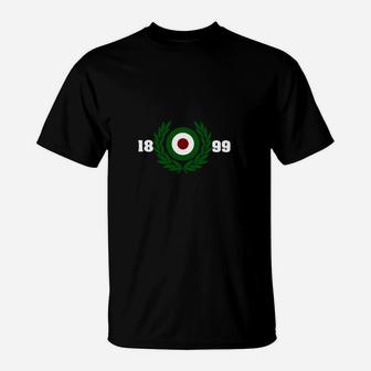 Schwarzes Jahrgangskranz 1899 T-Shirt, Retro Design Tee - Seseable