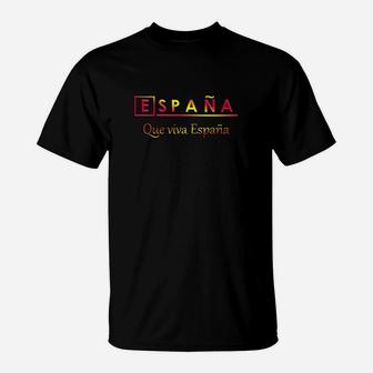 Schwarzes Spanien T-Shirt ESPAÑA - Que viva España, Nationalstolz Design - Seseable