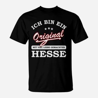 Schwarzes T-Shirt Ich Bin Ein Original Hesse, Hessisches Motiv - Seseable