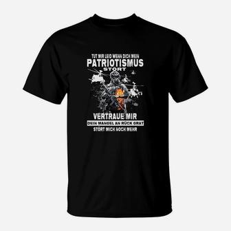 Schwarzes T-Shirt Patriotischer Spruch & Adler, Vertraue Mir Design - Seseable