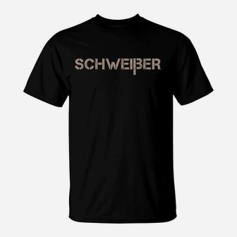 Schweißer Camouflage Text Design Schwarzes T-Shirt für Handwerker - Seseable