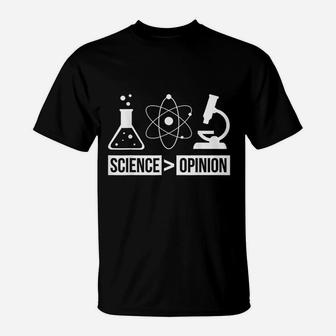 Science Day Gift Scientist Facts Evidence Science T-Shirt - Seseable