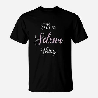 Selena Name Personalized Women Cute Pink Girl Custom Gift T-Shirt - Seseable
