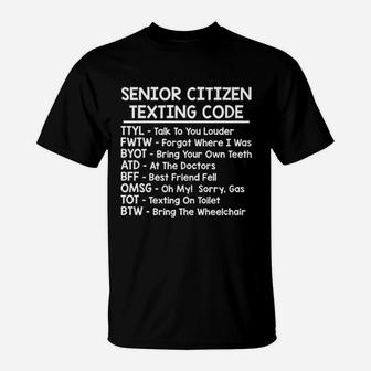 Senior Texting Grandparent Gift Humor Graphic T-Shirt - Seseable