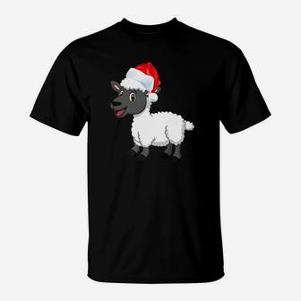 Sheep Santa Hat Christmas Funny Xmas Gifts T-Shirt - Seseable
