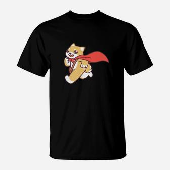 Shiba Inu Dog Superhero Student School Funny Gift T-Shirt - Seseable