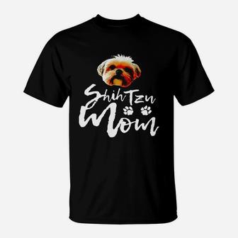 Shih Tzu Mom Cute Dog Face Shirt Black Women B077xg22zd 1 T-Shirt - Seseable