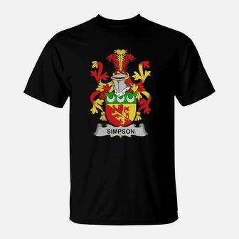 Simpson Family Crest Irish Family Crests Ii T-Shirt - Seseable