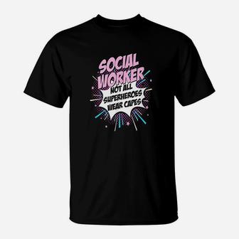 Social Worker Superhero Product Comic Fun Gifts Idea T-Shirt - Seseable