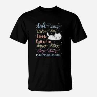 Soft Kitty Warm Kitty Little Ball Of Fur Sleep Kitty Mom Dad T-Shirt - Seseable