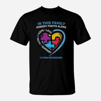 Son Daughter Mom Dad Family I Wear Blue Awareness T-Shirt - Seseable