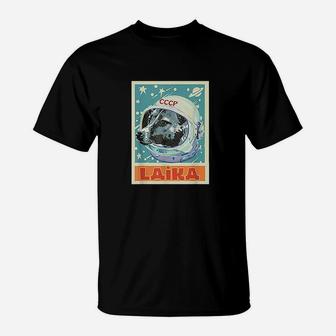 Soviet Union Ussr T Astronaut Laika Dog Propaganda T-Shirt - Seseable