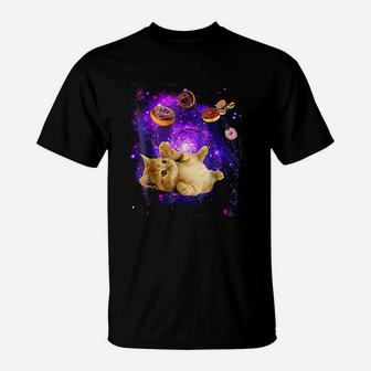 Space Cat Doughnut Kitty Galaxy T-Shirt - Seseable