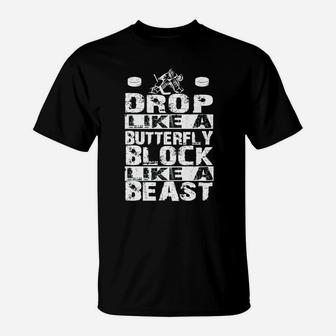 Sportliches Motivations-T-Shirt: Drop Like a Butterfly, Block Like a Beast - Seseable
