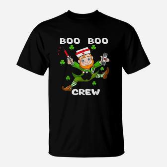 St Patricks Day Boo Boo Crew Nurse Leprechaun Funny Nurse T-Shirt - Seseable