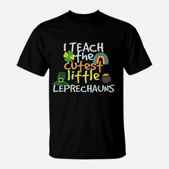 St Patricks Day Teacher Cutest Little Leprechauns 1st Grade T-Shirt - Seseable