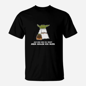 Star Wars Yoda Lustiges T-Shirt Bier holen ich muss, Spruch Tee - Seseable