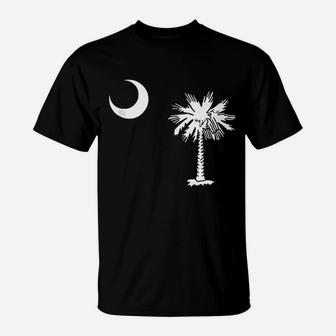 State Of South Carolina Distressed Flag Gift T-Shirt - Seseable