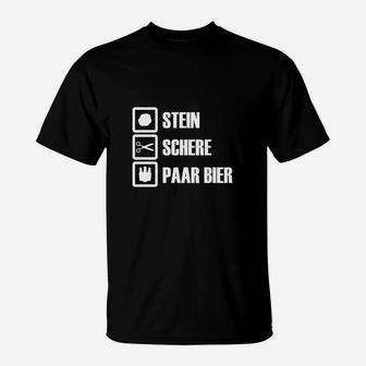 Stein Schere Paar Bier T-Shirt, Lustiges Party-Shirt für Herren - Seseable