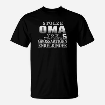Stolze Oma von großartigen Enkeln Schwarzes T-Shirt, Oma Tee Geschenk - Seseable