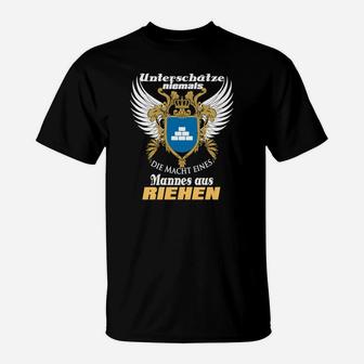 Stolzes Riehen Herren-T-Shirt mit Adler-Motiv und Slogan - Seseable